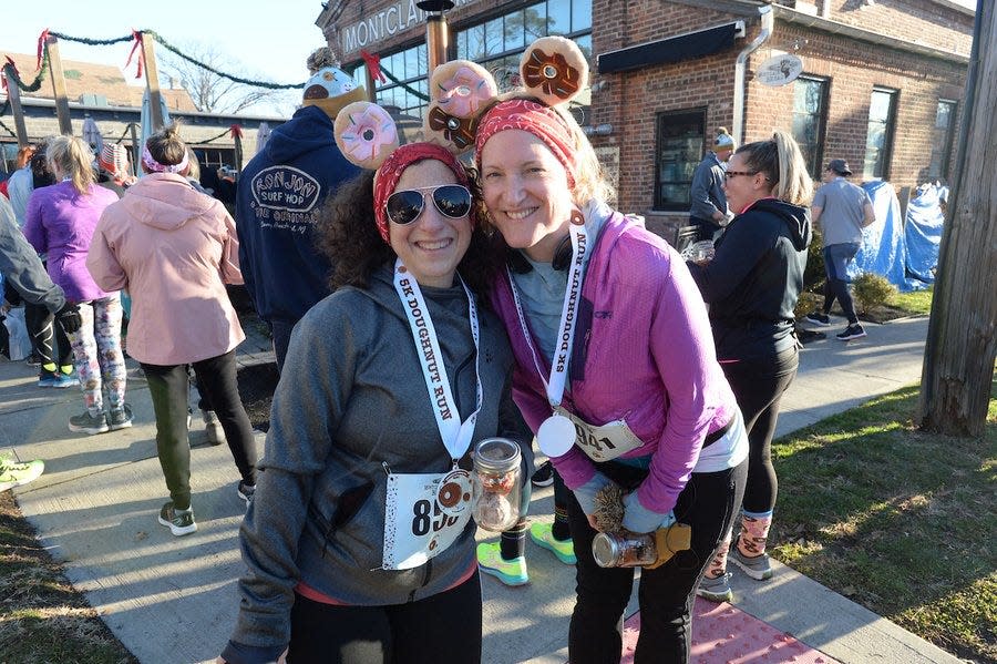 Two racers after finishing a prior year's Montclair Doughnut Run.