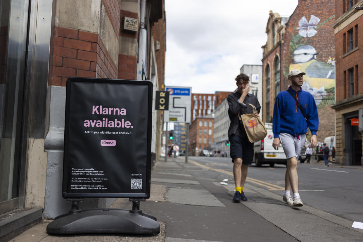 Buy now, pay later: How new regulation will protect consumers Members of the public pass by a floor advertisement for tech firm Klarna, a European ecommerce company which allows users to buy now, pay later, or pay in instalments, as the company's valuation fell from $46 billion to $6.7 billion in its latest round of investor fundraising, on 14th July, 2022 in Manchester, United Kingdom. (photo by Daniel Harvey Gonzalez/In Pictures via Getty Images)