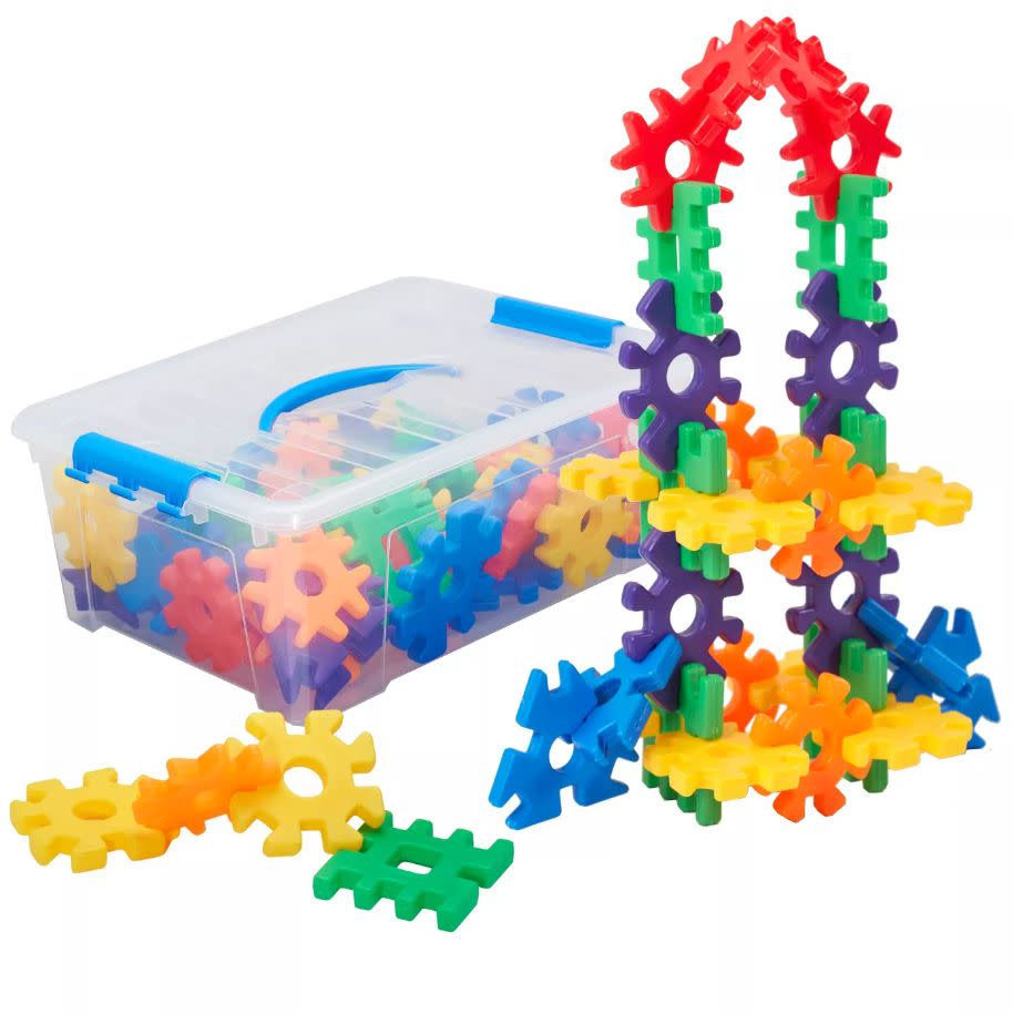 Advanced builders have <strong><a href="https://fave.co/2WQ6jsV" target="_blank" rel="noopener noreferrer">endless options with this set</a></strong>, and beginners can sort by color and shape. Plus, parents who know <strong><a href="https://www.huffingtonpost.co.uk/entry/funny-tweets-lego-parents_uk_57f38076e4b01e384a3de350">the intolerable pain of stepping on a Lego</a></strong> will appreciate that stepping on these puppies will feel more like acupressure than an obscenity-laced crime scene. <strong><a href="https://fave.co/2WQ6jsV" target="_blank" rel="noopener noreferrer">Get it at Target</a></strong>.