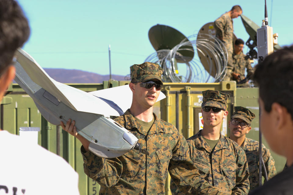 U.S. troops deployed along the U.S.-Mexico border