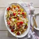 <p>Homemade pasta sauce always tastes so much better. And the simple ingredients used in this recipe lets the freshness of the dish shine.</p><p><em><a href="https://www.womansday.com/food-recipes/food-drinks/a28355508/pasta-with-marinated-cherry-tomato-sauce-recipe/" rel="nofollow noopener" target="_blank" data-ylk="slk:Get the Pasta with Marinated Cherry Tomato Sauce recipe.;elm:context_link;itc:0;sec:content-canvas" class="link ">Get the Pasta with Marinated Cherry Tomato Sauce recipe.</a></em></p>