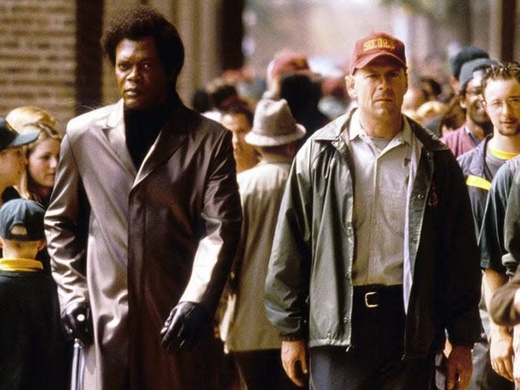 Samuel L. Jackson and Bruce Willis in "Unbreakable"