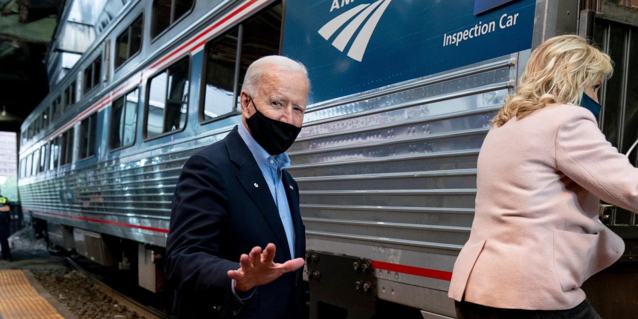 AP President Joe Biden Amtrak Train Boarding