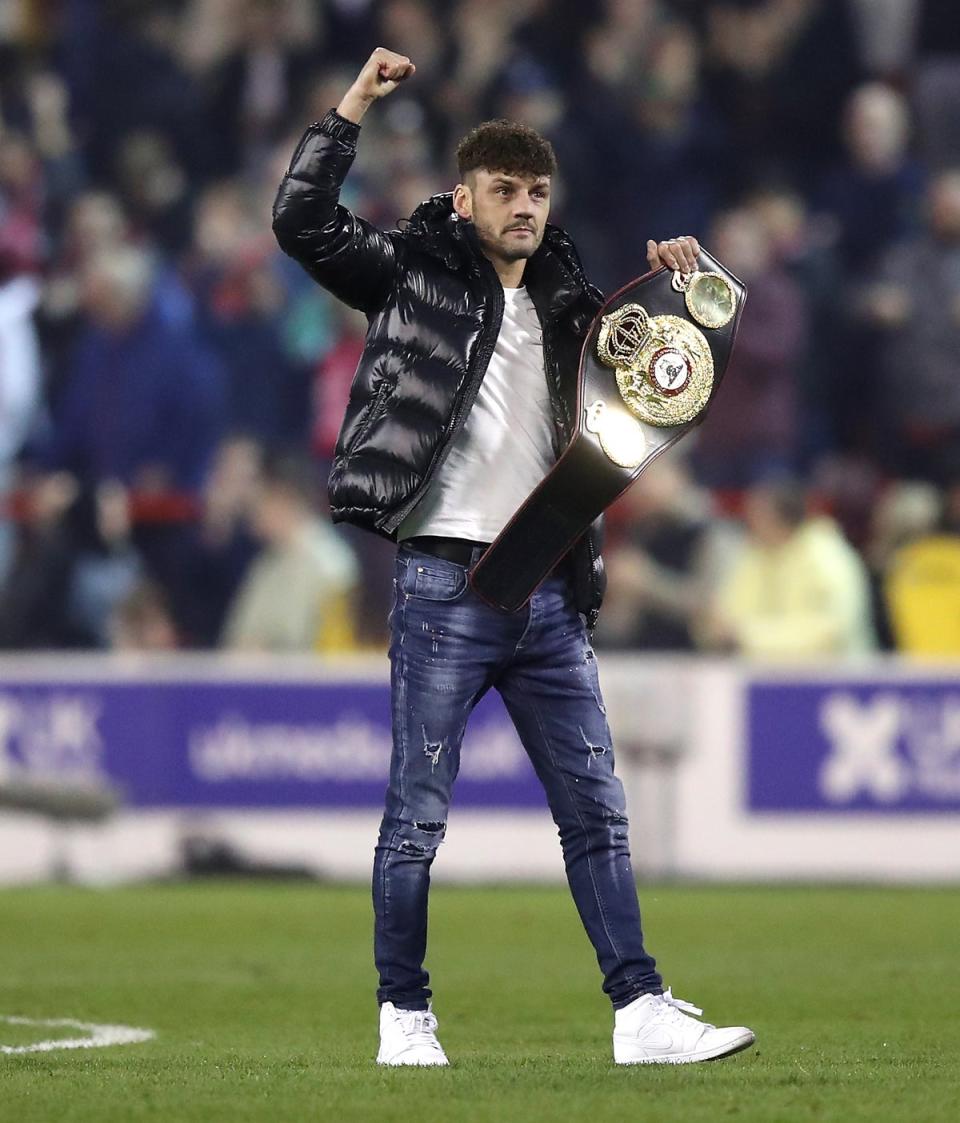 Leigh Wood walked out at the City Ground with his WBA featherweight title in March (Isaac Parkin/PA) (PA Wire)