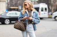 <p>A faux shearling-lined denim jacket makes for an instantly cozy, '70s-inspired take on this versaticle topper, as demonstrated by Elsa Hosk.</p><p><em>ASOS faux shearling denim jacket, $44, <a href="http://us.asos.com/asos/asos-denim-borg-jacket-in-midwash-blue/prd/7910828" rel="nofollow noopener" target="_blank" data-ylk="slk:asos.com;elm:context_link;itc:0;sec:content-canvas" class="link ">asos.com</a>.</em></p><p><a class="link " href="http://us.asos.com/asos/asos-denim-borg-jacket-in-midwash-blue/prd/7910828" rel="nofollow noopener" target="_blank" data-ylk="slk:SHOP;elm:context_link;itc:0;sec:content-canvas">SHOP</a><br></p>