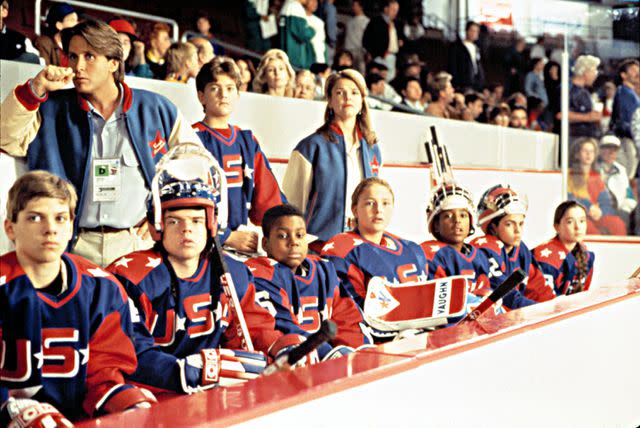 <p>Everett</p> Emilio Estevez (top left) and Kenan Thompson (third from left) in 'D2: The Mighty Ducks'