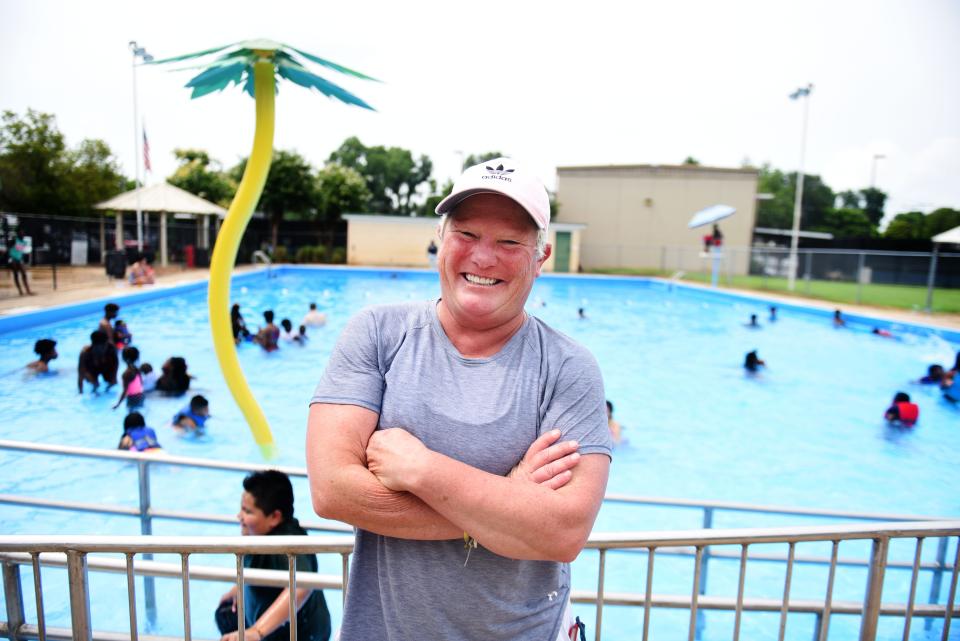 Shelley McMillian, Director of Rock Solid Athletic Club, photographed by the pool at Querbes Park Recreation Center on June 8, 2022.