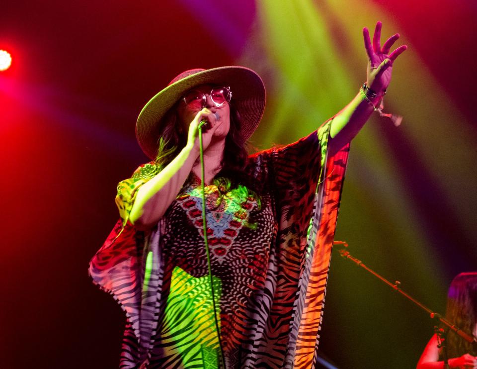 Giselle Woo performs at the Coachella Valley Music and Arts Festival in Indio, Calif., on April 16, 2022. Giselle Woo & The Night Owls will perform at the debut of Center Stage Presents Sonidos on Wednesday, April 17, 2024 in Indio, Calif.