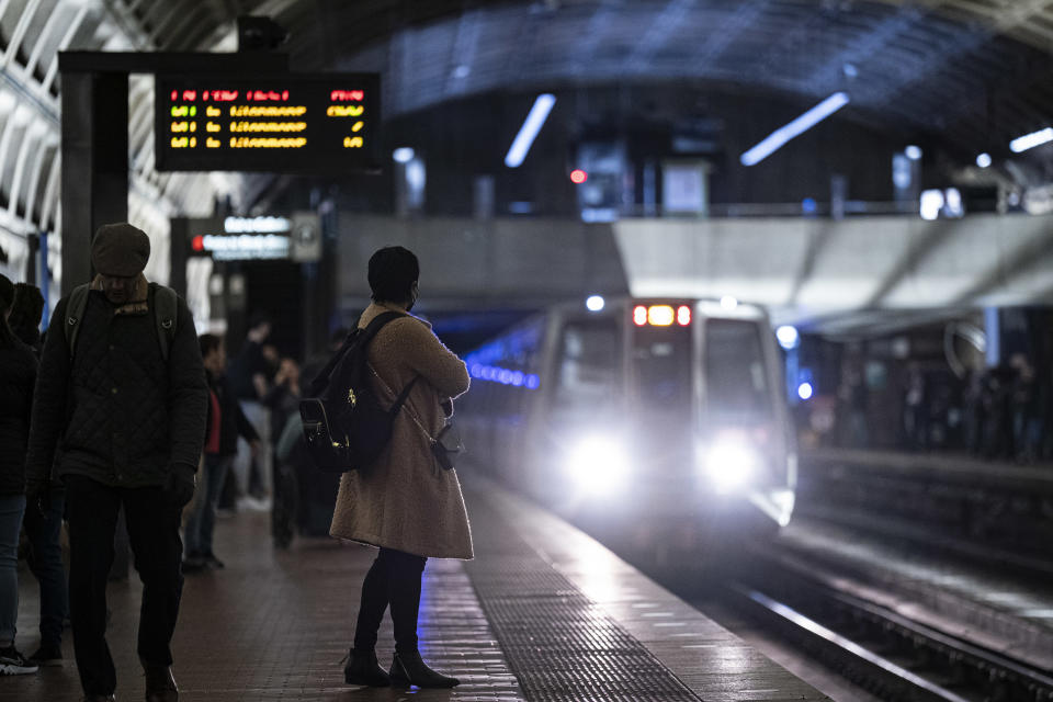 The evening rush hour at a less-than-crowded Metro station in Washington in February.