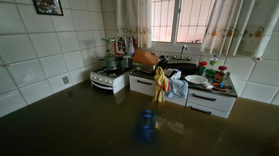 Pitana’s kitchen the day she evacuated her home. “I simply don’t know what I am going to find when I return home,” she says. - Karine Pitana Flores da Silva