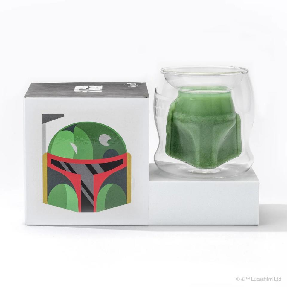 Bobba Fett helmet double star wars glass