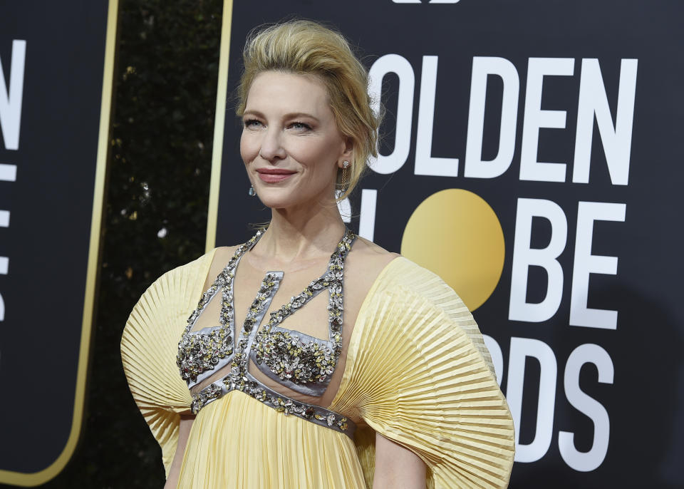 Cate Blanchett arrives at the 77th annual Golden Globe Awards at the Beverly Hilton Hotel on Sunday, Jan. 5, 2020, in Beverly Hills, Calif. (Photo by Jordan Strauss/Invision/AP)