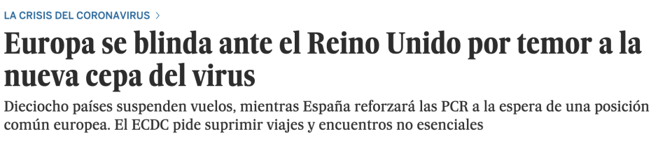 El Pais said Europe is shielding itself from the UK.