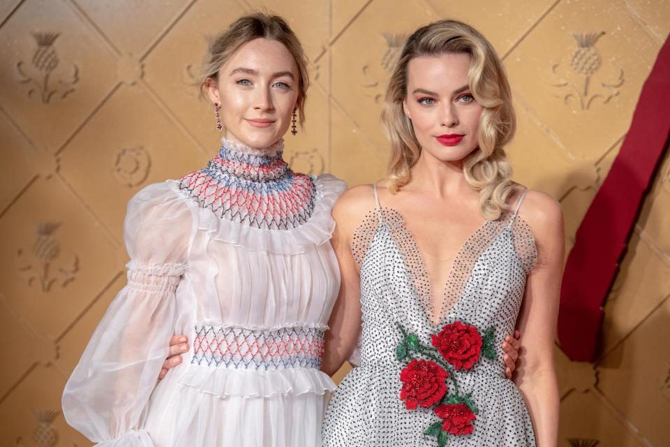 Saoirse Ronan played Mary and Margot Robbie played Queen Elizabeth I in Mary, Queen of Scots, which premiered in 2018.  Hardwick Hall and Haddon Hall were among the filming locations.  (Photo: Getty Images/Chris J. Ratcliffe)