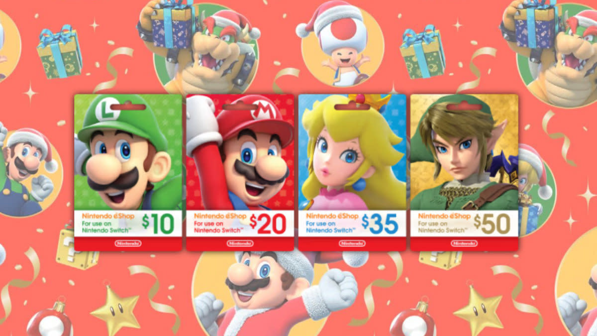 <p>GLHF / Nintendo</p><p>Maybe you don’t know specifically what someone wants, but you still want to get them a Nintendo Switch game. Taking a chance with one of the above might work out, but you may also end up with a Lee Carvallo’s Putting Challenge situation. That’s where eShop gift cards come in. eShop cards apply a certain amount of credit to the recipient’s account – they typically come in $10, $20, $35, and $50 denominations – and can be used to buy anything on the Nintendo Switch eShop. That includes all of the games mentioned above, but also a bunch of other first- and third-party games, games that aren’t in stock physically anymore, and a host of fantastic indie games that can’t be bought physically. It’s the perfect gift for any Switch owner — and great for kids too, since they’ll be able to buy stuff without linking a credit card. </p>
