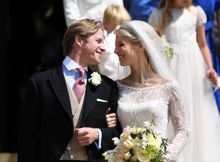 Lady Gabriella Windsor and Thomas Kingston leave St George's Chapel, following their wedding, in Windsor Castle, near London,, Britain May 18, 2019. Andrew Parsons/Pool via REUTERS