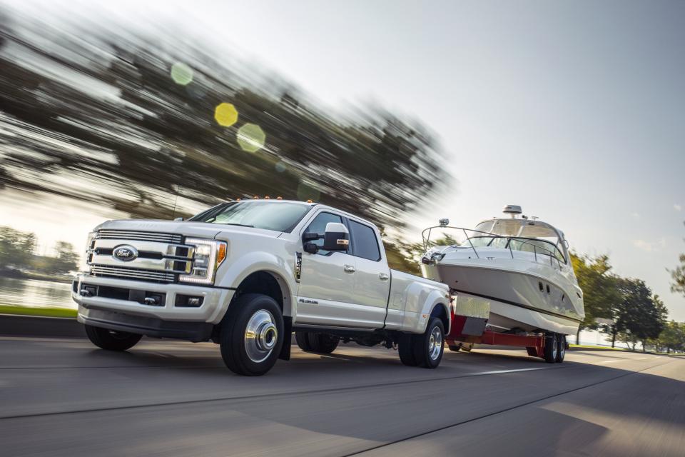 <p><a href="https://www.caranddriver.com/ford/super-duty" rel="nofollow noopener" target="_blank" data-ylk="slk:Ford's F-series Super Duty;elm:context_link;itc:0;sec:content-canvas" class="link ">Ford's F-series Super Duty</a>-that is Ford-speak for heavy-duty pickup-stands mighty above the light-duty, full-size F-150 in size and capability. It also has been in service in its current form for quite some time, which is why next year <a href="https://www.caranddriver.com/news/a26135631/2020-ford-f-series-super-duty-new-engines/" rel="nofollow noopener" target="_blank" data-ylk="slk:a freshened 2020 F-series Super Duty;elm:context_link;itc:0;sec:content-canvas" class="link ">a freshened 2020 F-series Super Duty</a> hits the market. The updated truck will have more powerful engines and offer greater capabilities. Before it gets here, catch up on what makes the 2019 model tick by swiping through these photos: </p>