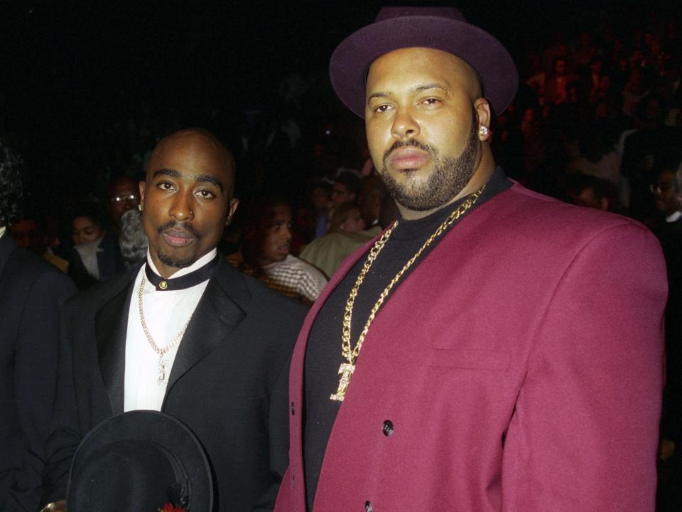 Tupac Shakur and Marion "Suge" Knight at the MGM Grand in Las Vegas several months before the rapper's death.