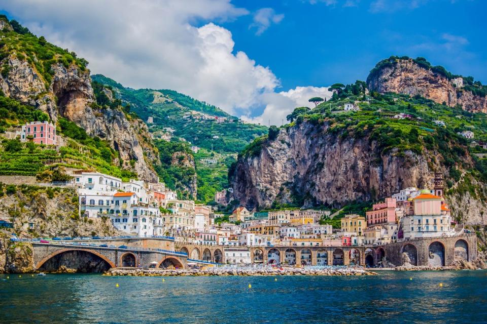 Villages and towns on the Amalfi Coast are known for their colourful buildings (Getty Images/iStockphoto)