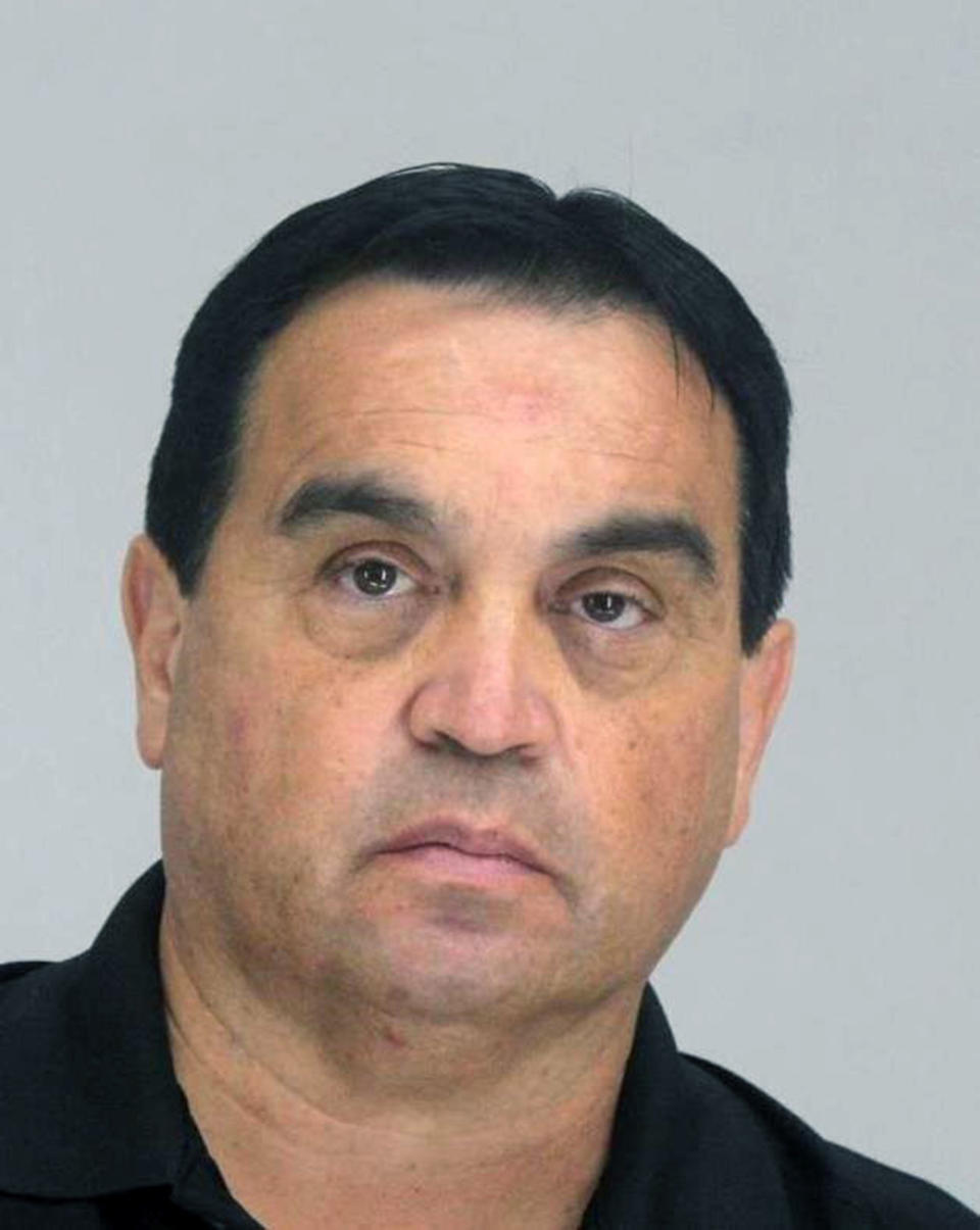 FILE - This photo provided by the Dallas Police Department shows Dr. Raynaldo Rivera Ortiz. Jr. Dr. Raynaldo Rivera Ortiz. Jr. a Dallas anesthesiologist was arrested Wednesday, Sept. 14, 2022 after federal investigators accused him of tampering with patients' bags of intravenous fluids. Federal prosecutors say Ortiz Jr. has been convicted for injecting a nerve-blocking agent and other drugs into bags of intravenous fluid at a surgical center where he worked, which led to the death of a co-worker and caused cardiac emergencies for several patients. (Dallas Police Department via AP, File)