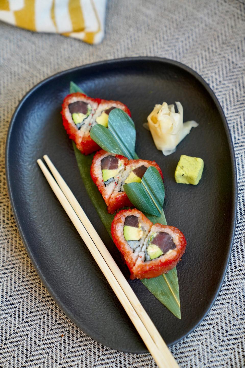 LT Bar & Grill in Hackensack is offering a special Valentine's Day menu that kicks off with spicy heart-shaped tuna roll.