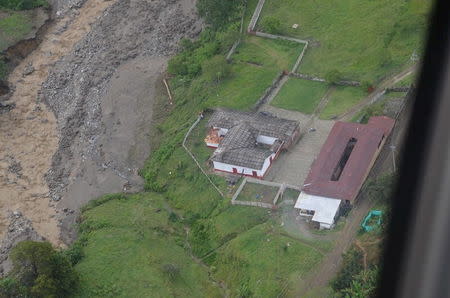 A general view of the municipality of Salgar in Antioquia department after a landslide is seen in this May 18, 2015 handout image provided by Colombian National Police. REUTERS/Colombian National Police/Handout via Reuters