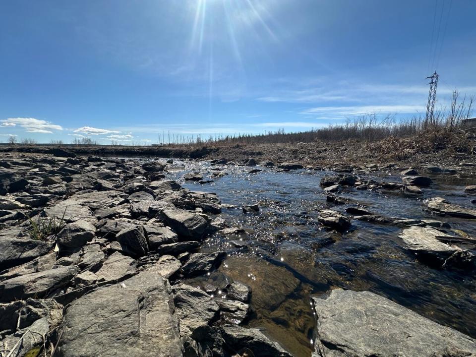 Baker Creek, near where it feeds into Yellowknife Bay, on May 16, 2023.