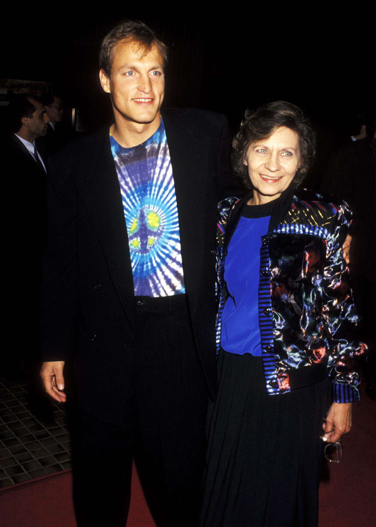 Woody Harrelson and mother Dianne Harrelson at the Premiere of 'White Man Can't Jump', Avco Center Cinema, Westwood. (Photo by Ron Galella/Ron Galella Collection via Getty Images)