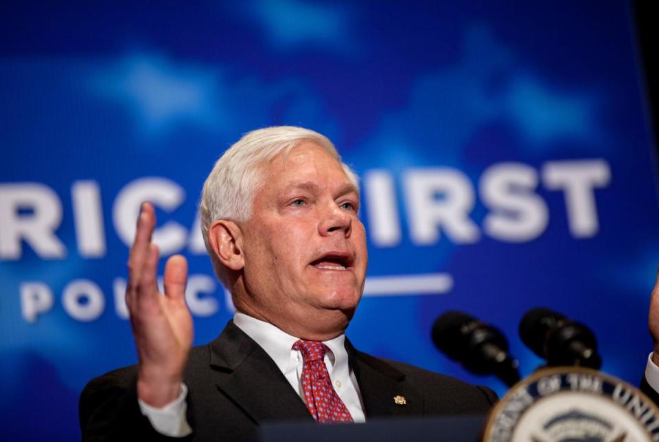 Congressman Pete Sessions, R-Dallas, at an America First Policies event in downtown Dallas on Feb. 17, 2018.
