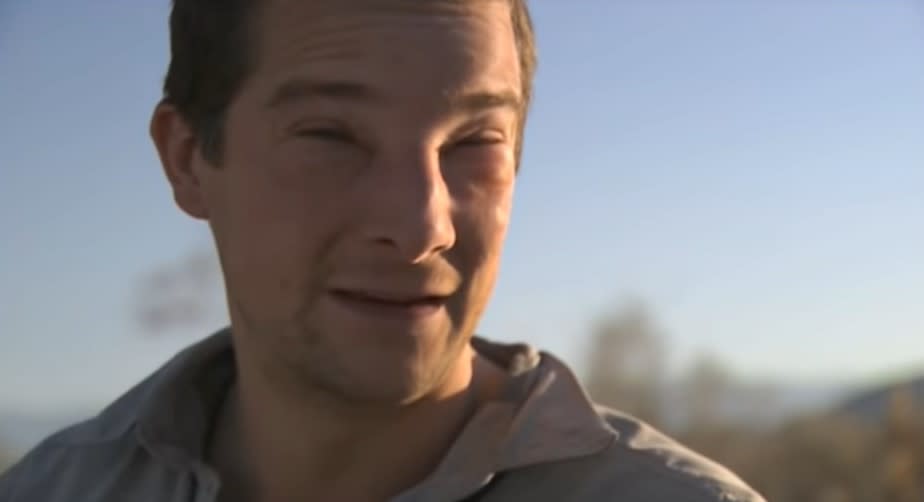 Grylls suffered from an extreme reaction to a bee sting back in 2016, when he was filming 'Born Survivor' in California (Discovery UK)