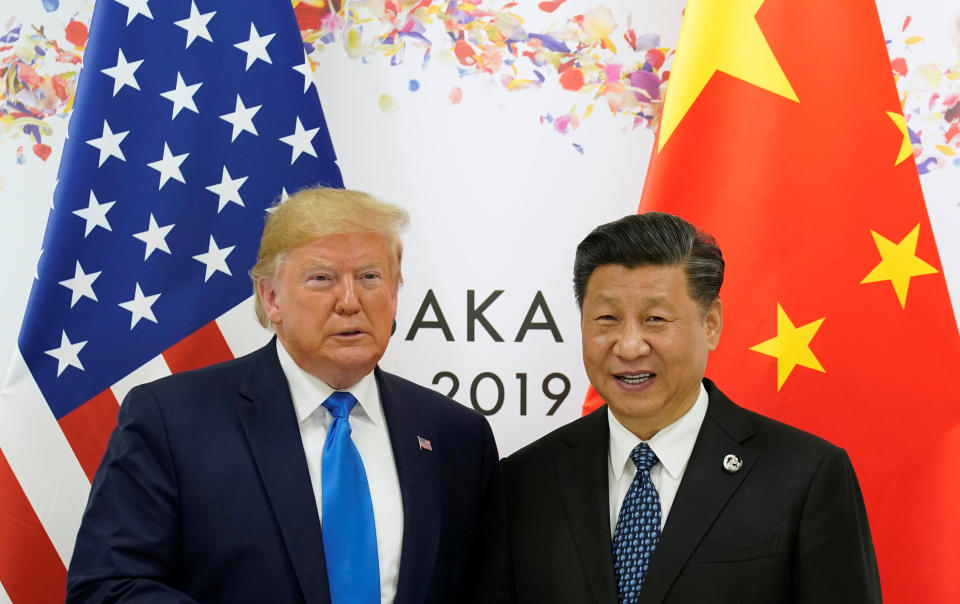 U.S. President Donald Trump and China's President Xi Jinping poses for a photo ahead of their bilateral meeting during the G20 leaders summit in Osaka, Japan, June 29, 2019. REUTERS/Kevin Lamarque