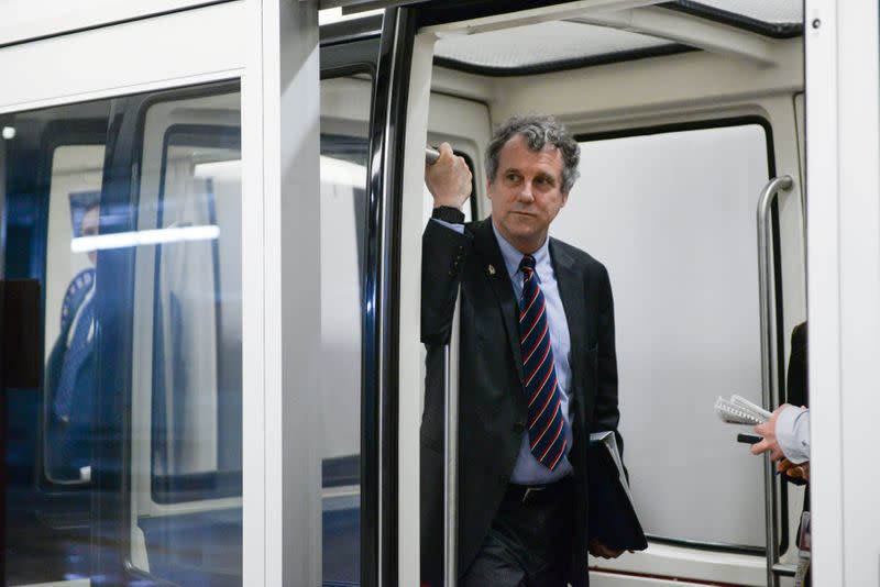 Senator Brown rides the U.S. Capitol subway in Washington