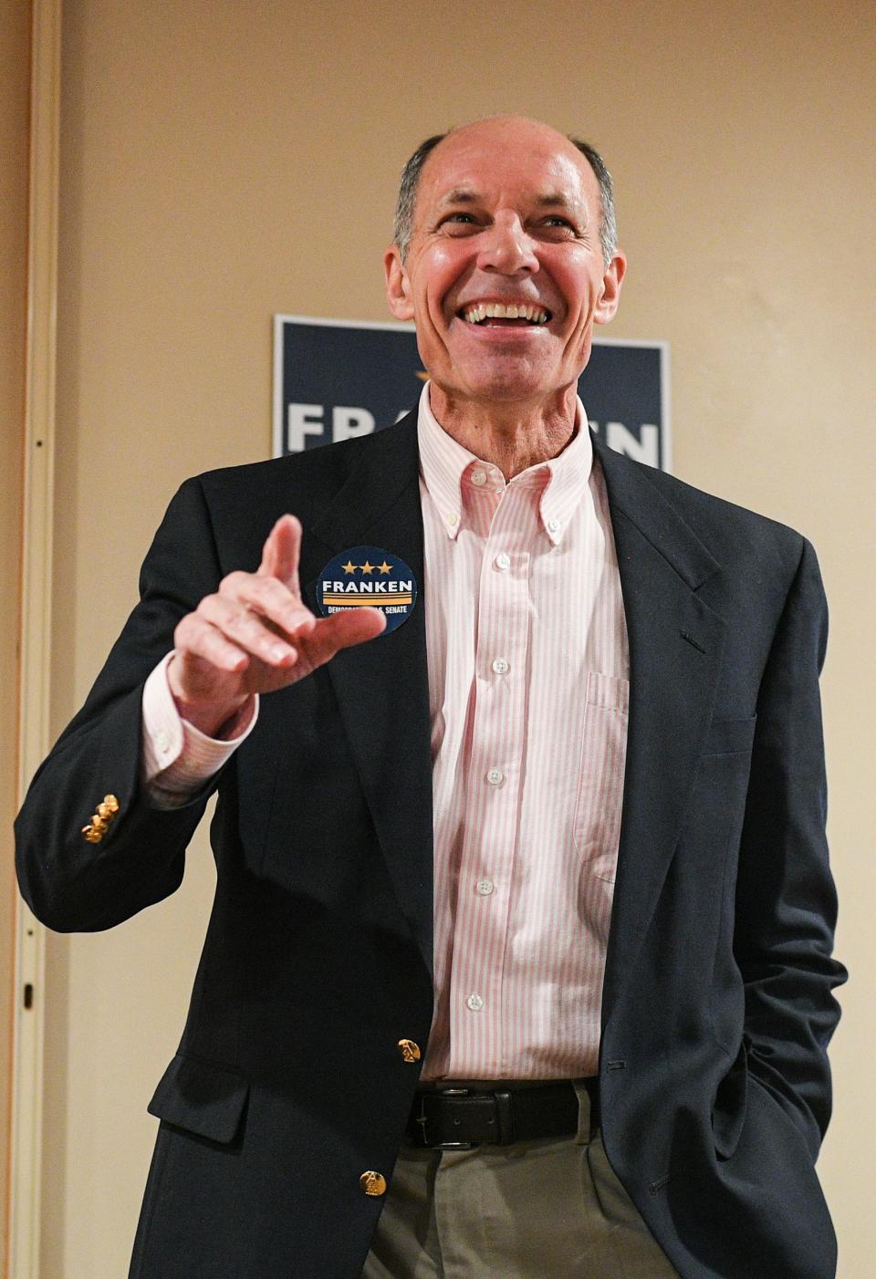 Iowa Senate candidate retired U.S. Navy Vice Adm. Mike Franken speaks during a Jones County Democrats Meet and Greet event at McOttoÕs Restaurant on Saturday, March, 5, 2022, in Anamosa.