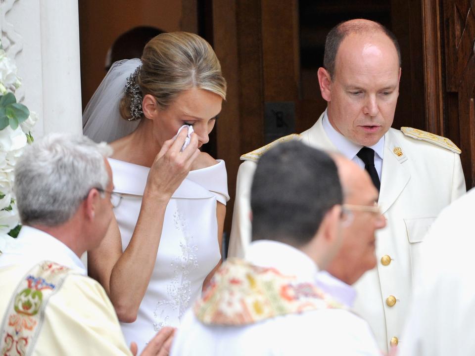 Princess Charlene and Prince Albert pictured on their wedding day in 2011.