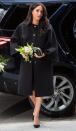 <p>In an unannounced event, the Duchess of Sussex signed a book of condolence at New Zealand House. She chose an all-black ensemble for the engagement with Aquazurra heels and the earrings gifted to her by New Zealand Prime Minister Jacinda Ardern. <em>[Photo: Getty]</em> </p>