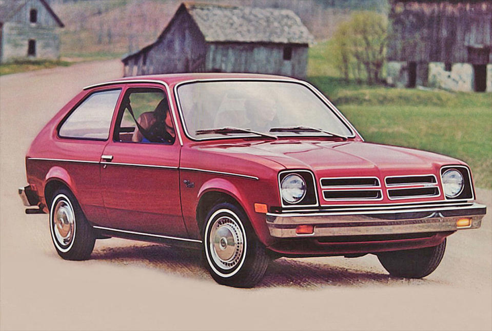 <p>As the name suggests, the Chevette was designed as a ‘baby Chevy’ in response to rising oil prices. The Chevette was badged as a Pontiac in Canada and Vauxhall in the UK. It became the US’s best-selling compact car in 1980, thanks to its economical engines and light steering. Later models even offered an Isuzu-powered diesel engine. The model was based on GM’s T platform, which spawned a remarkable <strong>37 different nameplates</strong>.</p>