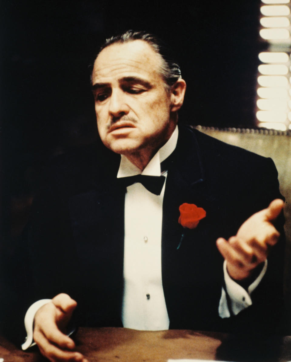A publicity still of Marlon Brando as Don Vito Corleone in "The Godfather"