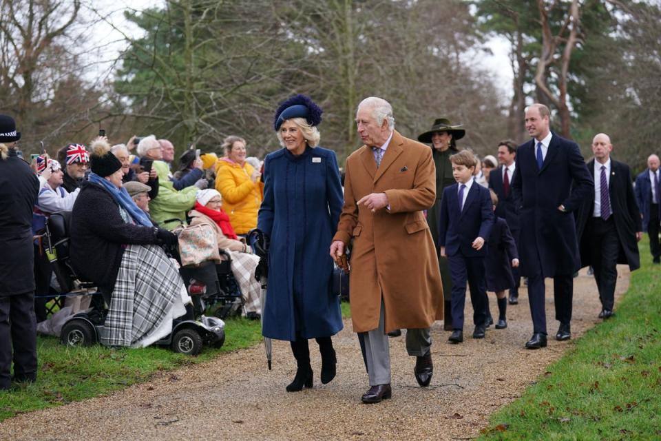 The royals at St Mary Magdalene Church in Sandringham in 2022 (PA)