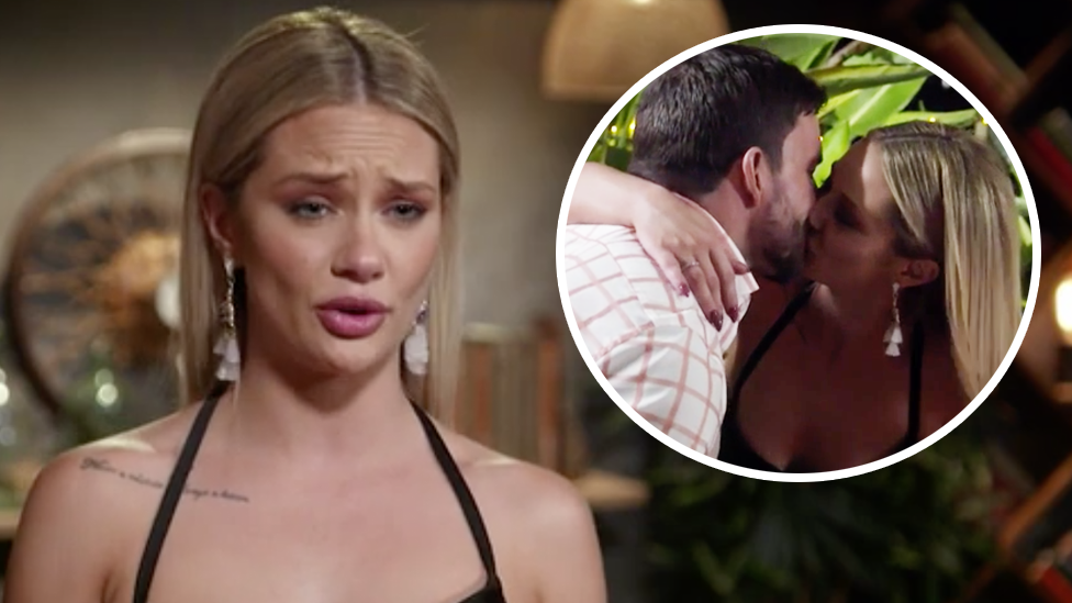 Married At First Sight’s Jessika Power almost blew her and Dan Webb’s cover tonight. Photo: Channel Nine