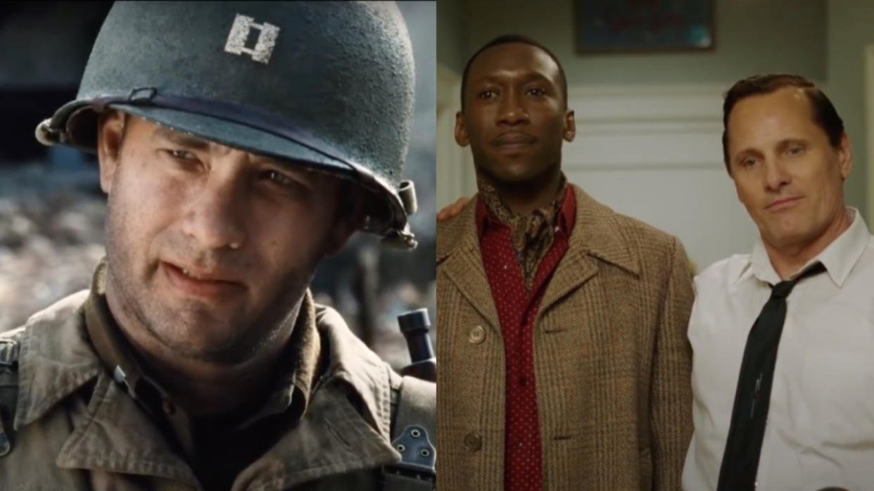  Saving Private Ryan Green Book side by side 