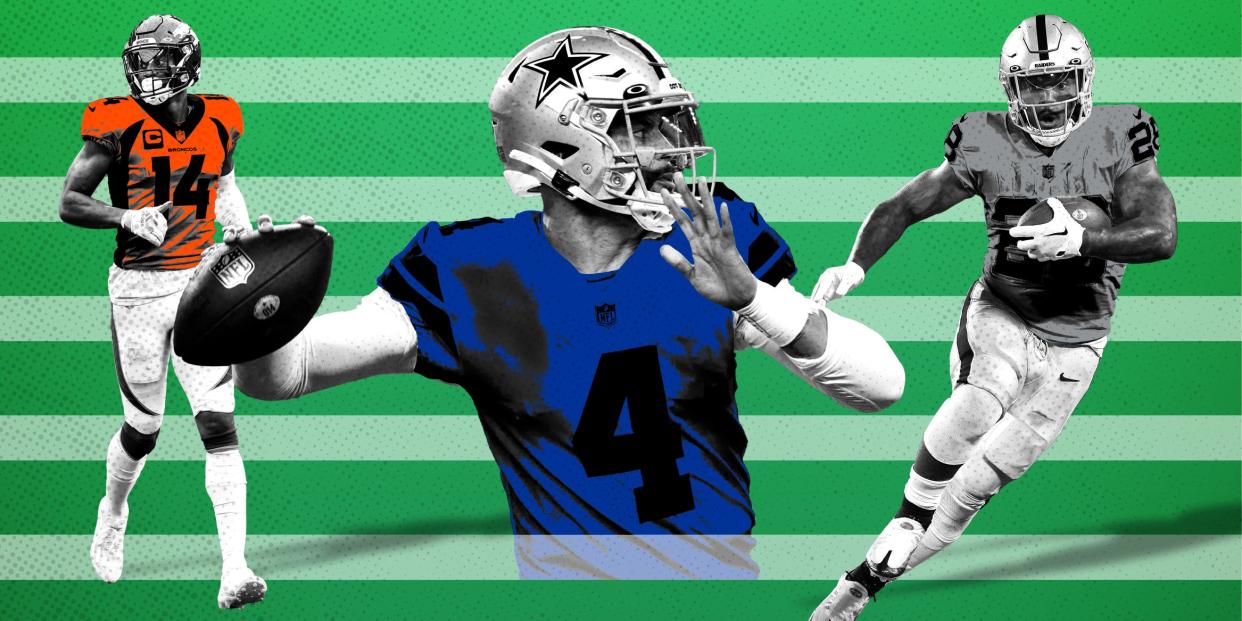 NFL Fantasy Week 7 Start/Sit, with Dak Prescott, Courtland Sutton, and Josh Jacobs 2x1