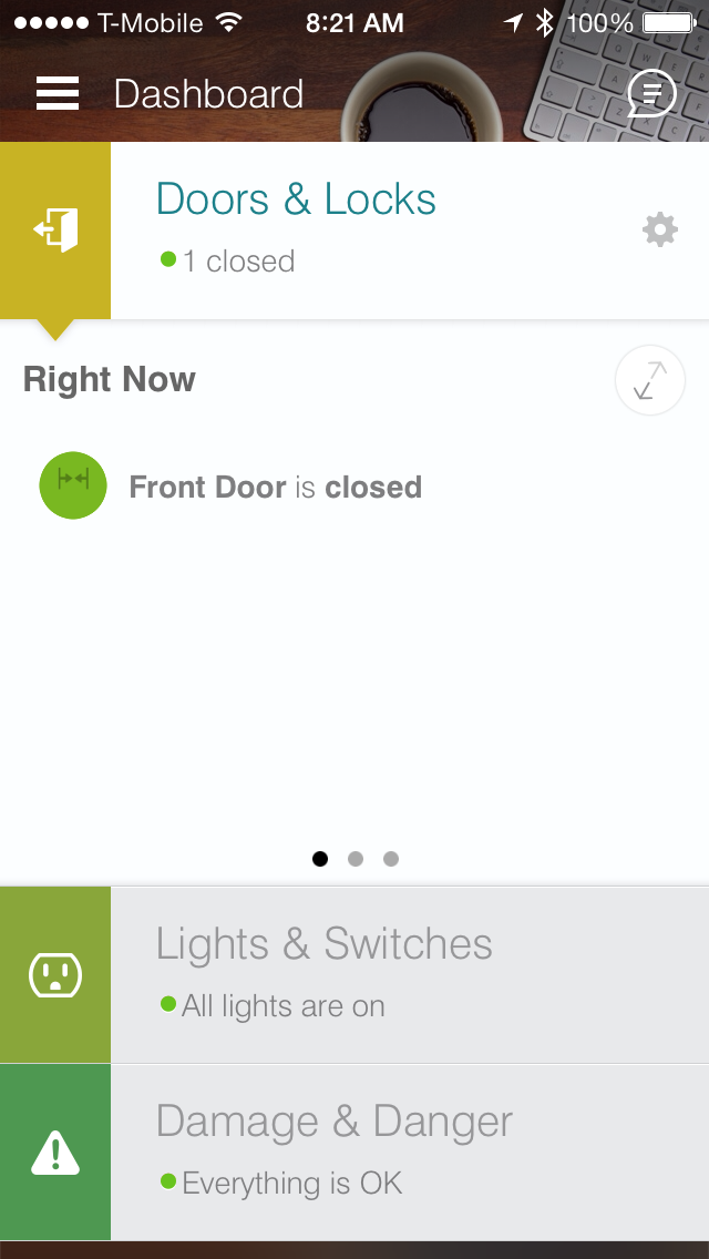 smartthings iphone app dashboard