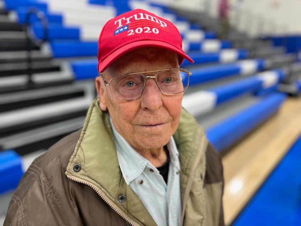 Don Grunwold says, after voting in Van Meter, Iowa, that Trump got 'ripped off' in 2020 and should still be president.