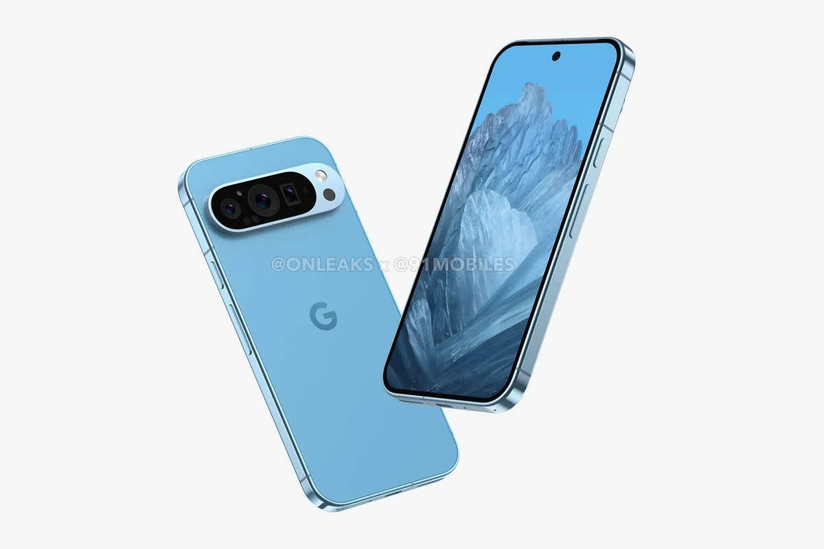 Rendered images of the Google Pixel 9 were released by OnLeaks, showing off its severe camera housing (Onleaks)