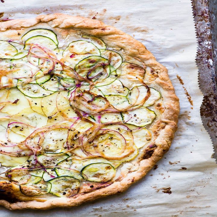 A savory squash and cheese tart.