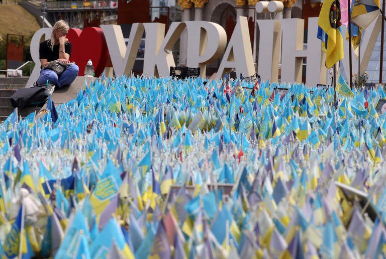 El memorial de los caídos en la plaza Maidan de Kiev