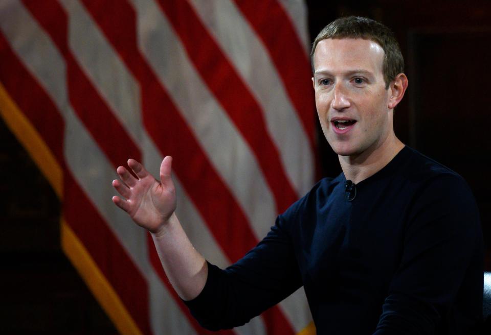 Facebook founder Mark Zuckerberg speaks at Georgetown University in a 'Conversation on Free Expression" in Washington, DC on October 17, 2019. (Photo by ANDREW CABALLERO-REYNOLDS / AFP) (Photo by ANDREW CABALLERO-REYNOLDS/AFP via Getty Images)