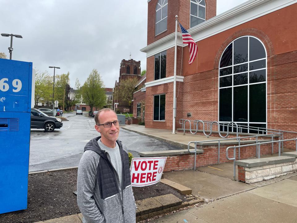 Voting is important, Akron resident Kevin Burkholder stressed after casting his ballot at the Kenmore Branch of the Akron-Summit County Public Library.