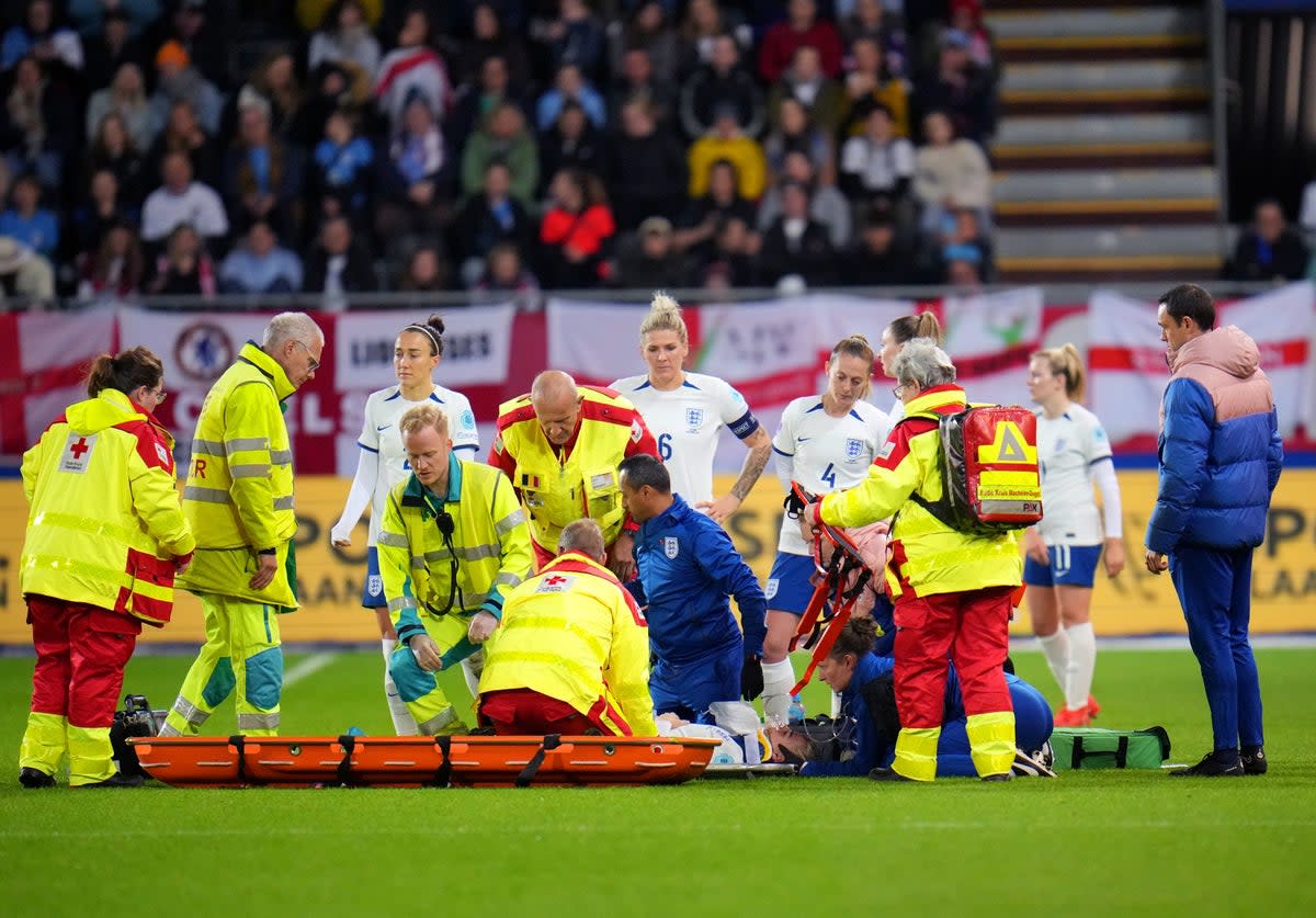 A scary head injury suffered by Alex Greenwood marred England's Nations League meeting with Belgium (PA)