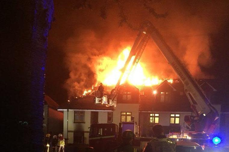 Chingford: Firefighters tackle the flames (London Fire Brigade/Twitter)